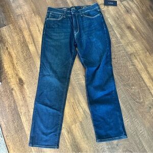 Heritage Men’s Premium Relaxed Charisma Straight Jeans in Dark Blue 36x32